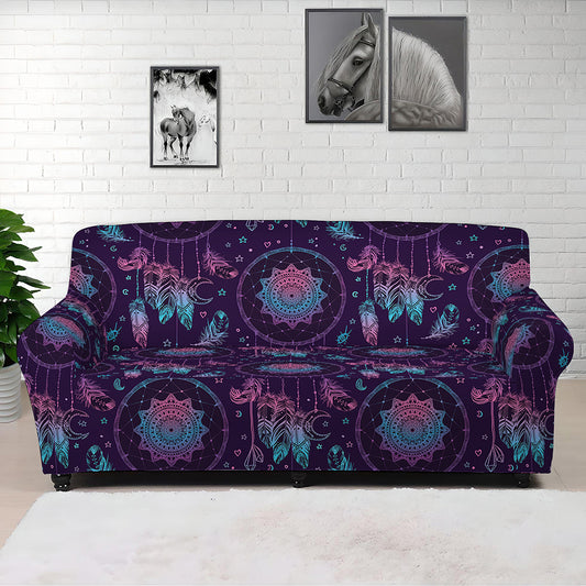 Purple And Teal Dream Catcher Print Sofa Cover
