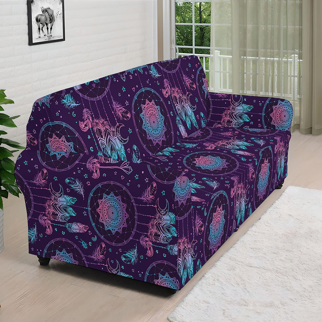 Purple And Teal Dream Catcher Print Sofa Cover