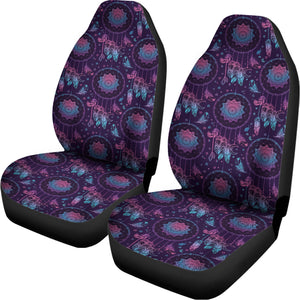 Purple And Teal Dream Catcher Print Universal Fit Car Seat Covers