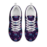 Purple And Teal Dream Catcher Print White Sneakers