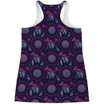 Purple And Teal Dream Catcher Print Women's Racerback Tank Top