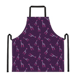 Purple And Teal Giraffe Pattern Print Apron
