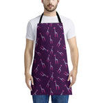 Purple And Teal Giraffe Pattern Print Apron