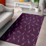 Purple And Teal Giraffe Pattern Print Area Rug