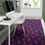 Purple And Teal Giraffe Pattern Print Area Rug