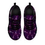 Purple And Teal Giraffe Pattern Print Black Sneakers