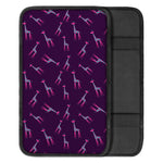 Purple And Teal Giraffe Pattern Print Car Center Console Cover