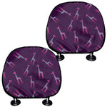 Purple And Teal Giraffe Pattern Print Car Headrest Covers
