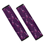 Purple And Teal Giraffe Pattern Print Car Seat Belt Covers