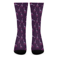 Purple And Teal Giraffe Pattern Print Crew Socks