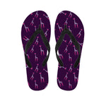 Purple And Teal Giraffe Pattern Print Flip Flops