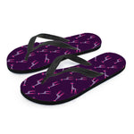 Purple And Teal Giraffe Pattern Print Flip Flops