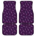 Purple And Teal Giraffe Pattern Print Front and Back Car Floor Mats