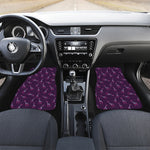 Purple And Teal Giraffe Pattern Print Front and Back Car Floor Mats