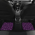 Purple And Teal Giraffe Pattern Print Front and Back Car Floor Mats