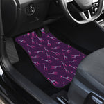 Purple And Teal Giraffe Pattern Print Front and Back Car Floor Mats