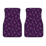 Purple And Teal Giraffe Pattern Print Front Car Floor Mats
