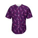 Purple And Teal Giraffe Pattern Print Men's Baseball Jersey