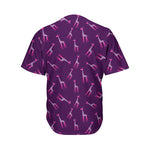 Purple And Teal Giraffe Pattern Print Men's Baseball Jersey
