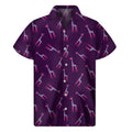Purple And Teal Giraffe Pattern Print Men's Short Sleeve Shirt