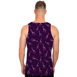 Purple And Teal Giraffe Pattern Print Men's Tank Top