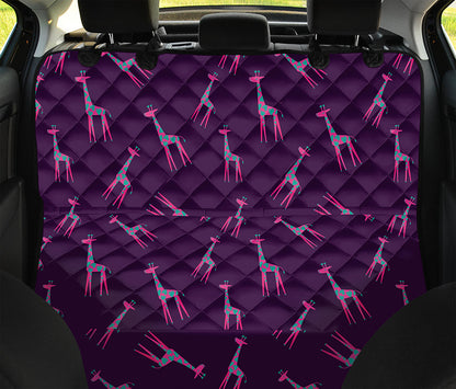 Purple And Teal Giraffe Pattern Print Pet Car Back Seat Cover