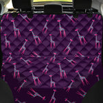 Purple And Teal Giraffe Pattern Print Pet Car Back Seat Cover