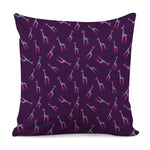 Purple And Teal Giraffe Pattern Print Pillow Cover