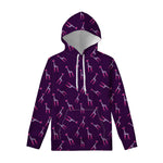 Purple And Teal Giraffe Pattern Print Pullover Hoodie
