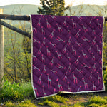 Purple And Teal Giraffe Pattern Print Quilt