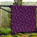 Purple And Teal Giraffe Pattern Print Quilt