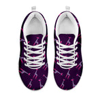 Purple And Teal Giraffe Pattern Print White Sneakers