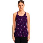 Purple And Teal Giraffe Pattern Print Women's Racerback Tank Top
