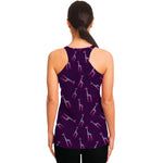 Purple And Teal Giraffe Pattern Print Women's Racerback Tank Top