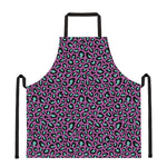 Purple And Teal Leopard Pattern Print Apron
