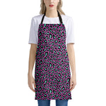 Purple And Teal Leopard Pattern Print Apron