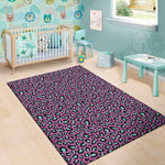 Purple And Teal Leopard Pattern Print Area Rug