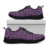 Purple And Teal Leopard Pattern Print Black Sneakers