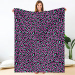 Purple And Teal Leopard Pattern Print Blanket
