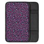 Purple And Teal Leopard Pattern Print Car Center Console Cover