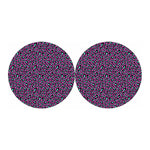 Purple And Teal Leopard Pattern Print Car Coasters