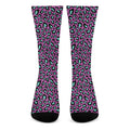 Purple And Teal Leopard Pattern Print Crew Socks