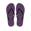 Purple And Teal Leopard Pattern Print Flip Flops