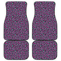 Purple And Teal Leopard Pattern Print Front and Back Car Floor Mats