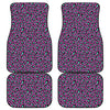 Purple And Teal Leopard Pattern Print Front and Back Car Floor Mats
