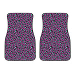 Purple And Teal Leopard Pattern Print Front Car Floor Mats