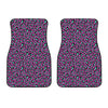 Purple And Teal Leopard Pattern Print Front Car Floor Mats