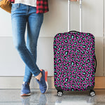 Purple And Teal Leopard Pattern Print Luggage Cover