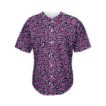 Purple And Teal Leopard Pattern Print Men's Baseball Jersey