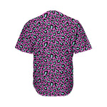 Purple And Teal Leopard Pattern Print Men's Baseball Jersey